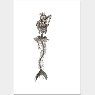 Mermaid Skeleton Posters and Art